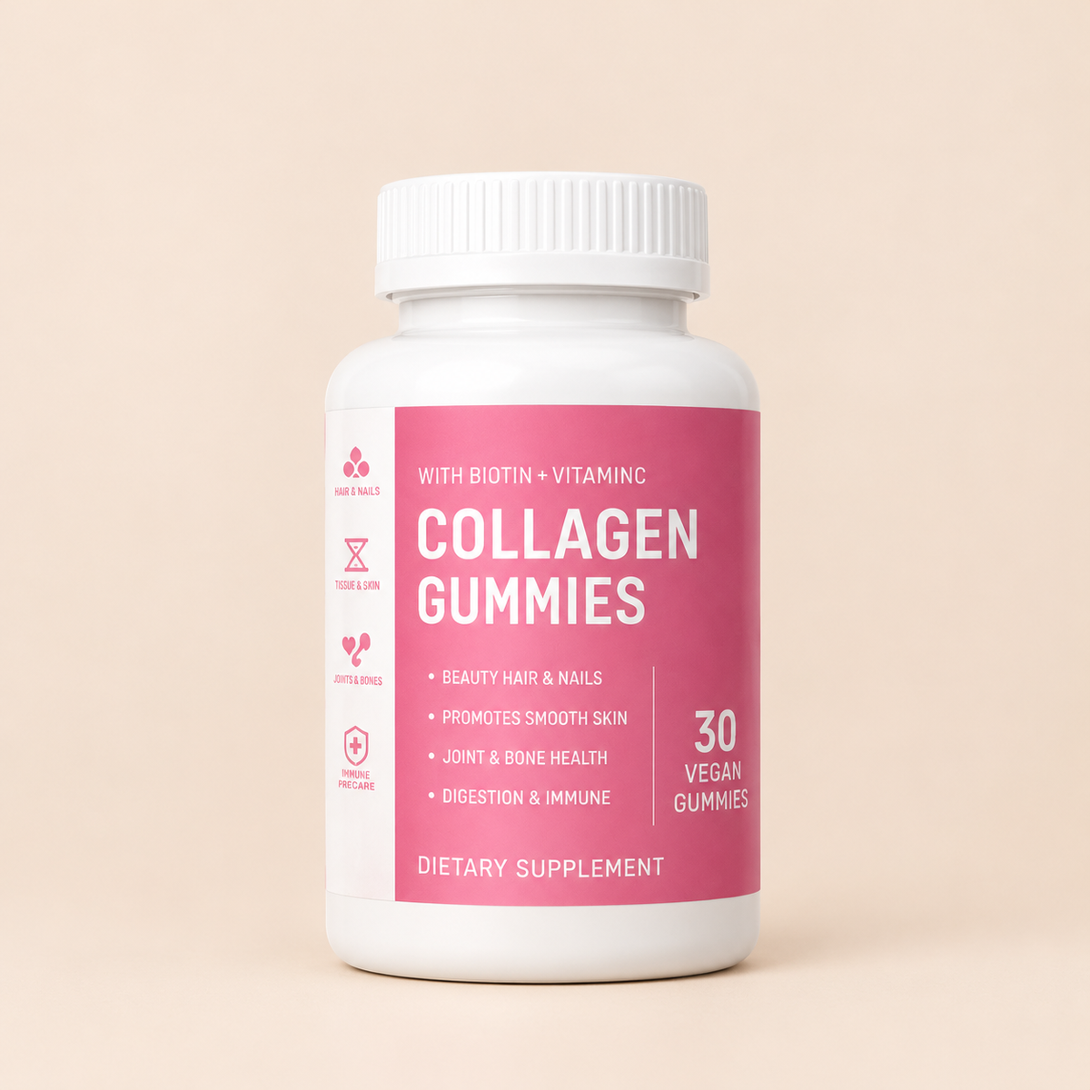 🍓 Gomitas de Colágeno Sabor Frutilla (30 Unidades) – Piel, Cabello y Uñas